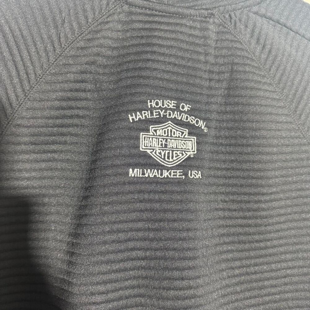 Harley Davidson men's charcoal and black 1/4 snap-up athletic sweatshirt Size L - Picture 6 of 7